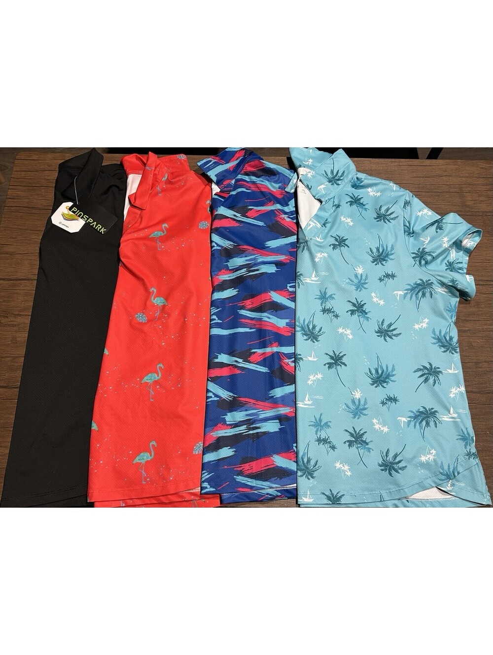 PinSpark Golf Polo Shirts Lot of 4 Size 2XL XXL Performance Stretch Colorful